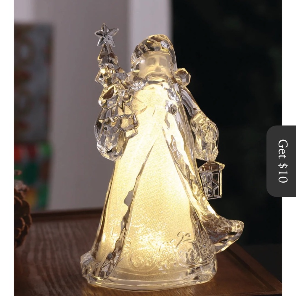 Icy Craft Gold Glitter Santa with Tree